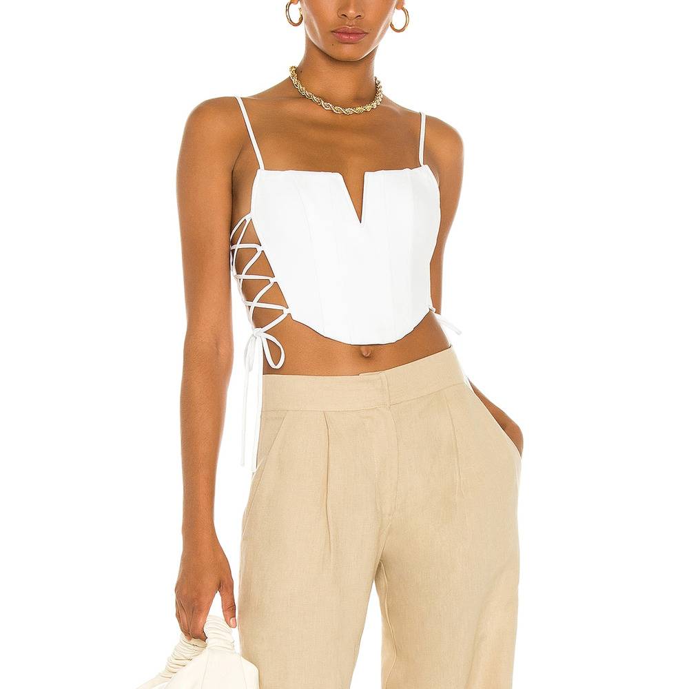Nbd 'Katerina' White Bustier V Neck Top Size M - NWT